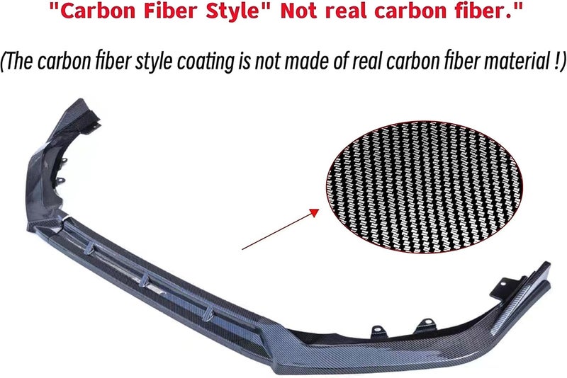 Sts.Ev01 Front Bumper Lip Splitter Spoiler Fit for Honda Civic Hatchback/Sedan/LX/Sport/Si/Hybrid/Touring 2025 2026, 3pcs Air Dam Chin Body Kit Underbody Lip Accessories (Carbon Fiber Style) - Image 5